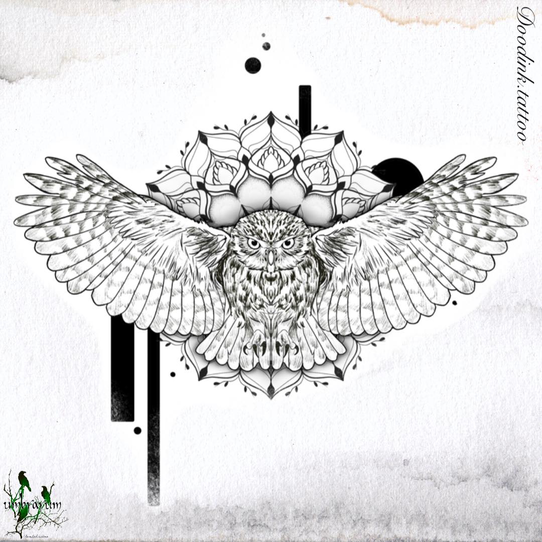 hibou-mandala